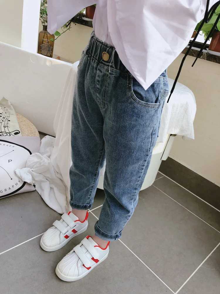 Childrens Clothing 2024 Spring and Autumn New Boys and Girls Loose Comfortable Baby Pants Kids Slim Temperament Jeans Z250220