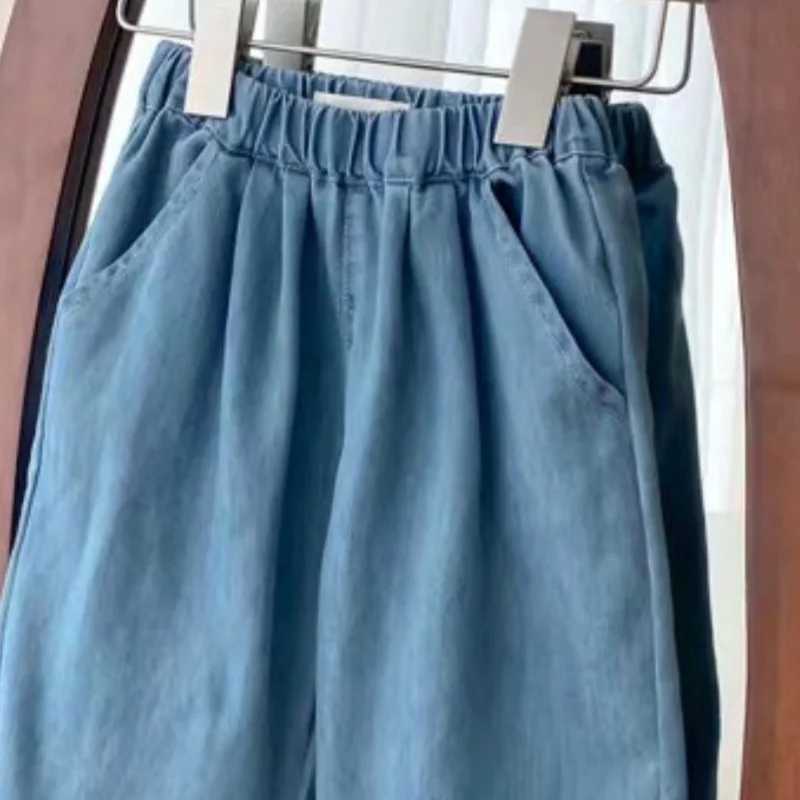 Girls Jean Pants Long Trousers Cotton 2024 Spring Autumn Teenagers Babys Kids Pants Outdoor High Qu Childrens Clothing Z250220