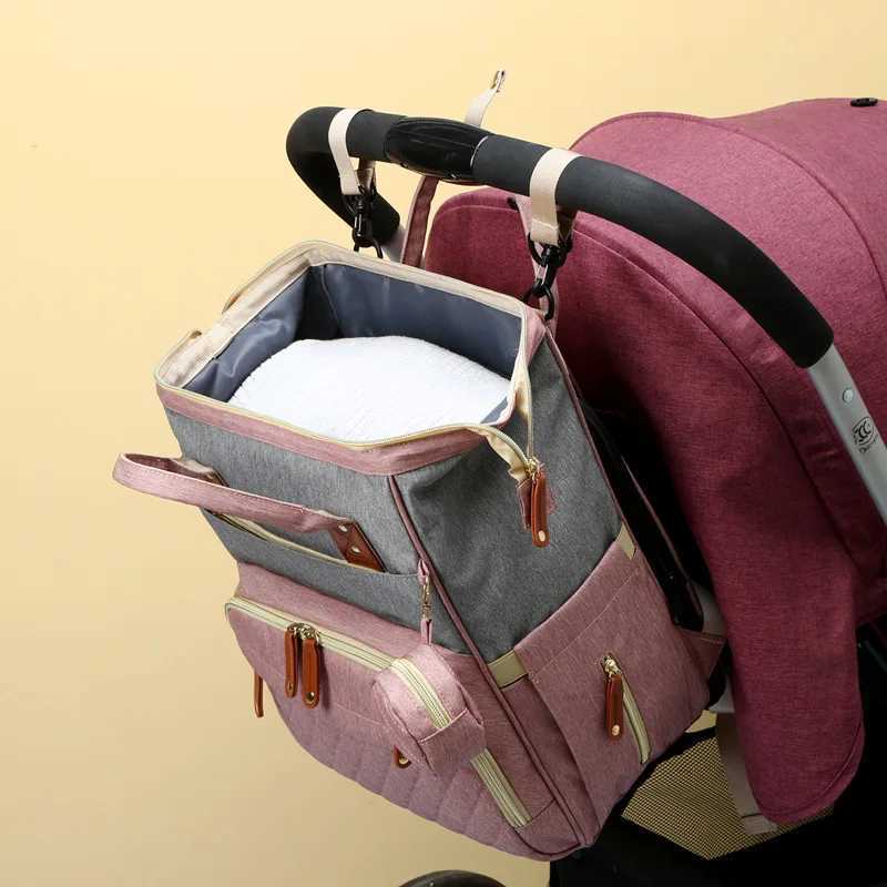 Folding mother bag lightweight folding baby crib large capacity baby backpack mothers outdoor bag portable baby stroller bag X250220