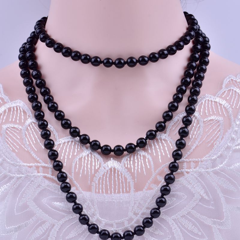 Faux pearl necklace women long multi-layer knotted sweater chain cheongsam hundred with chain