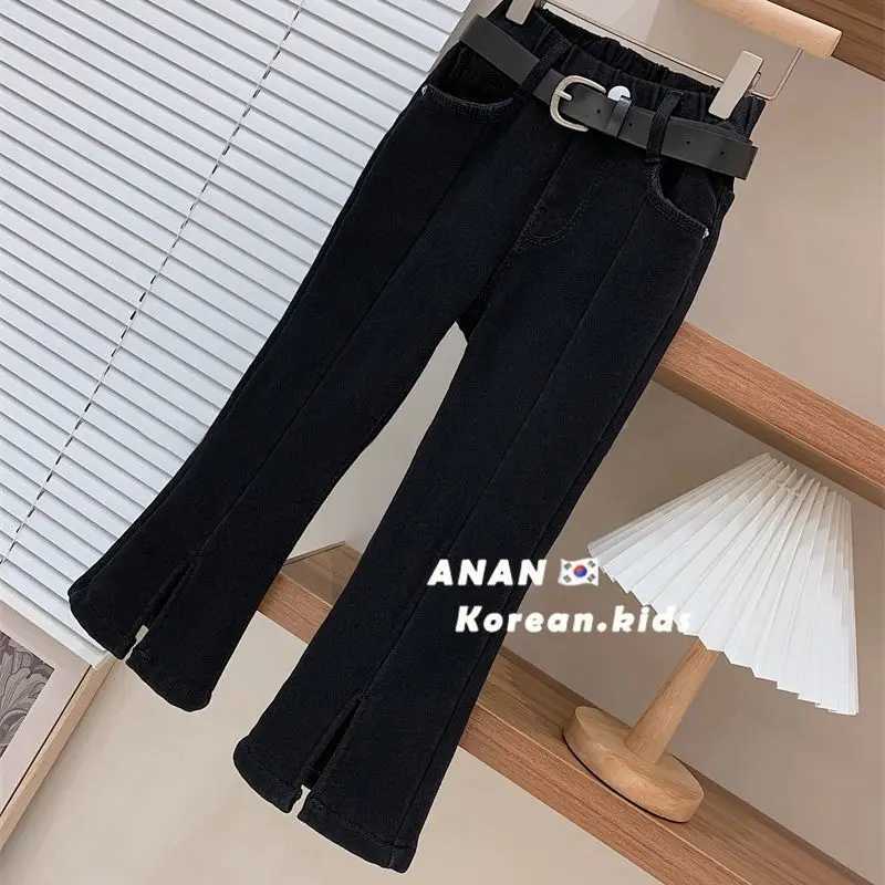 2024 autumn girls fashion jeans pants denim trousers two colors without belt 2-10 years Z250220