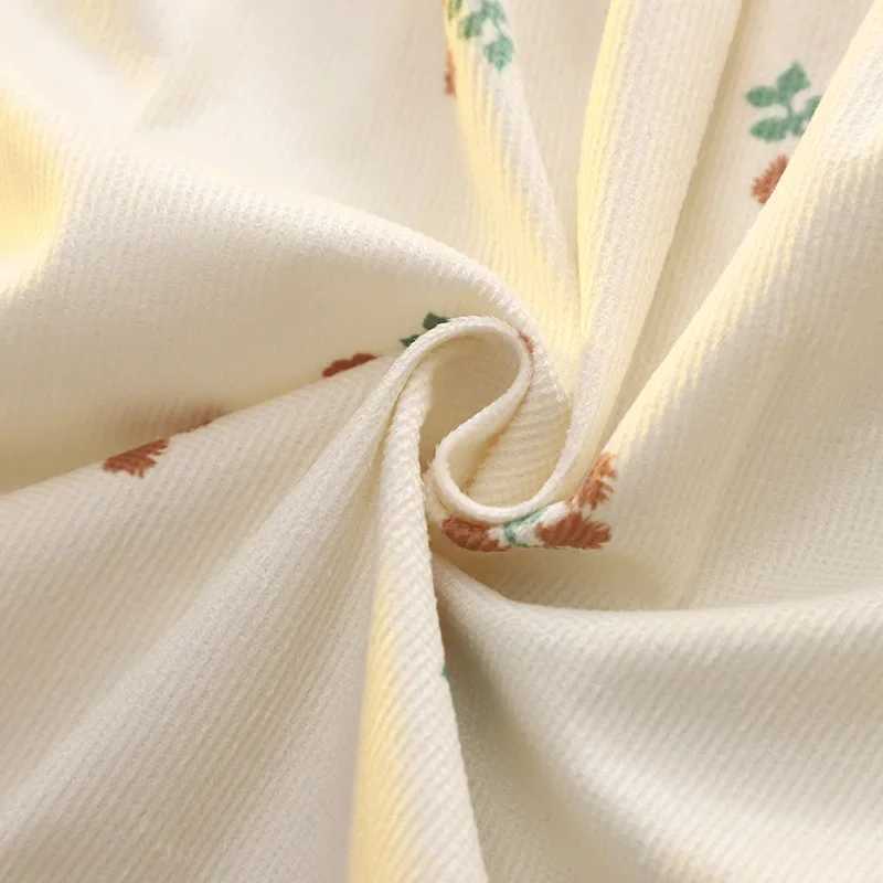 (0-3 Years Old Girls) Fall New Girls Dress Lace Pleated Floral Pattern Leather Vest Button Sweet Princess Dress X250220
