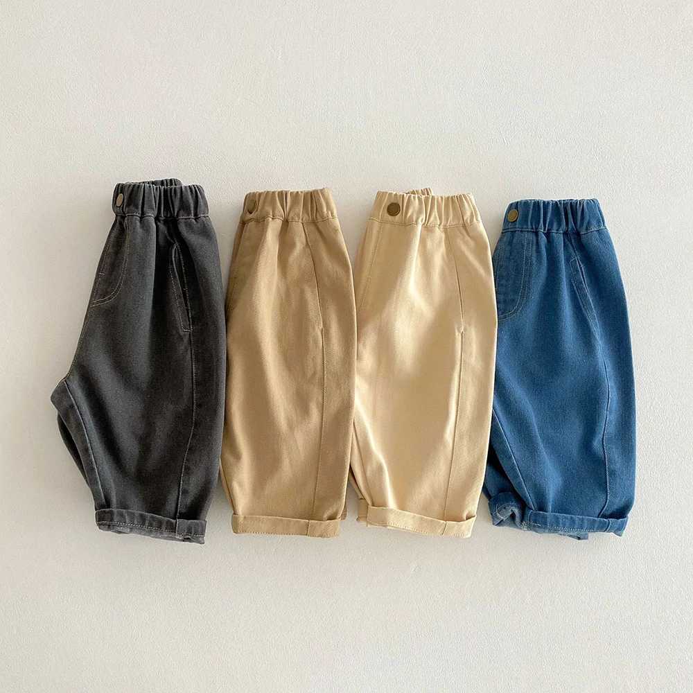 Spring 2025 Kids Jeans Daily Korean Sle 1-5 Year Old Girls Denim Pants Boys Trousers Kids Pants Z250220
