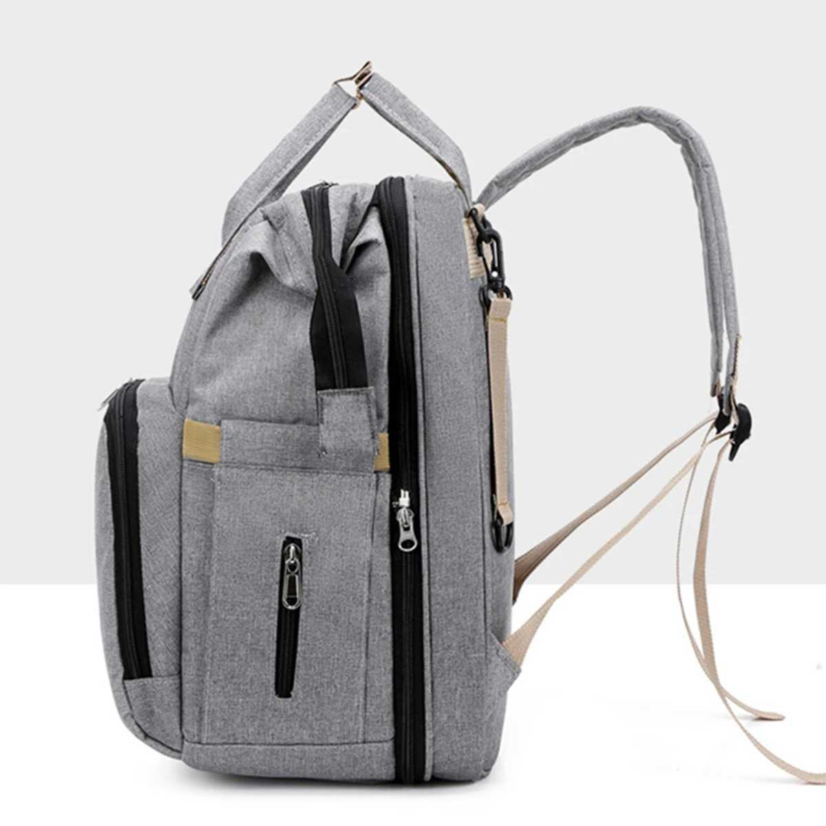 Folding mommy bag lightweight portable folding crib bed large-capacity baby backpack female mommy outting bag mummy bag X250220