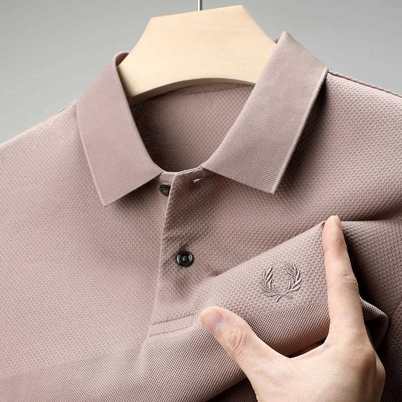 High end Luxury 00 Cotton Mens Polo Shirt 2024 Summer Lapel Wheat Ear Embroidered Short sleeved T-shirt Business Fashion Mens W250220