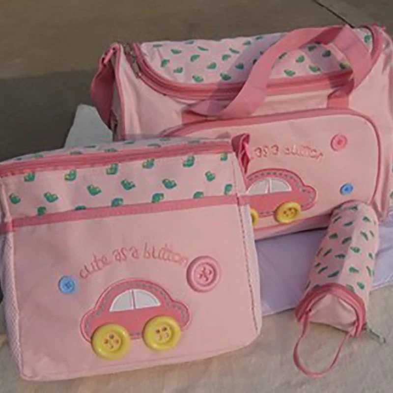 Multi functional Oxford cloth mom bag cartoon mom bag with handle dial change pad baby bottle cover kit X250220