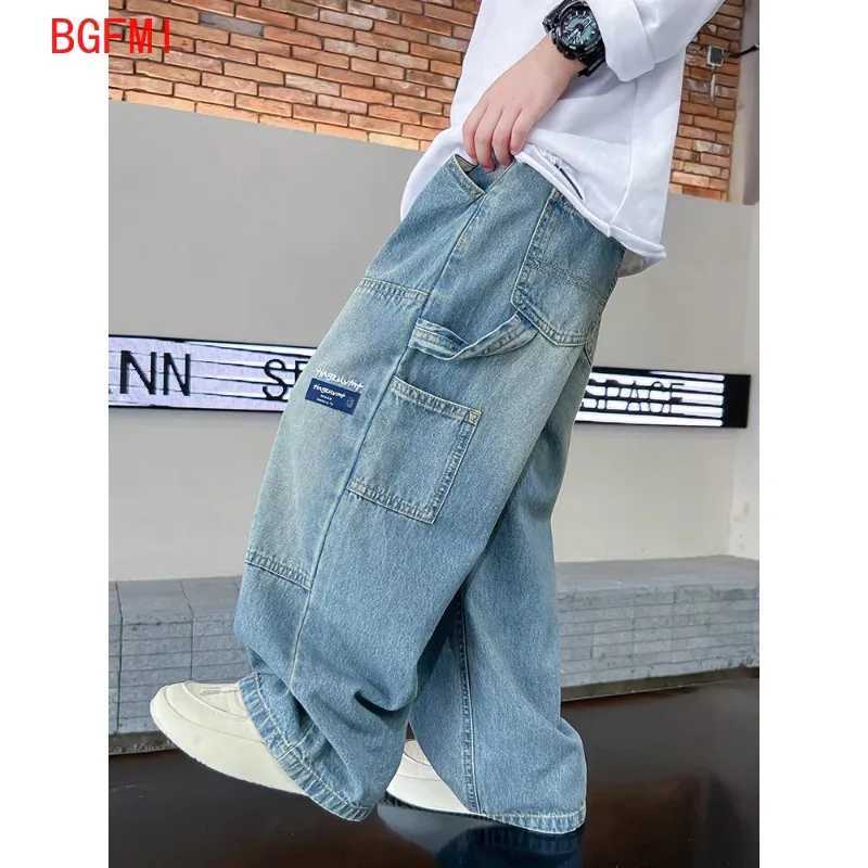 2-10Y Boys Pants Cowboy Pants Childrens Trousers Childrens Jeans Teenagers Childrens Boys Loose Trousers Fashion New 2025 Childrens Clothing Z250220