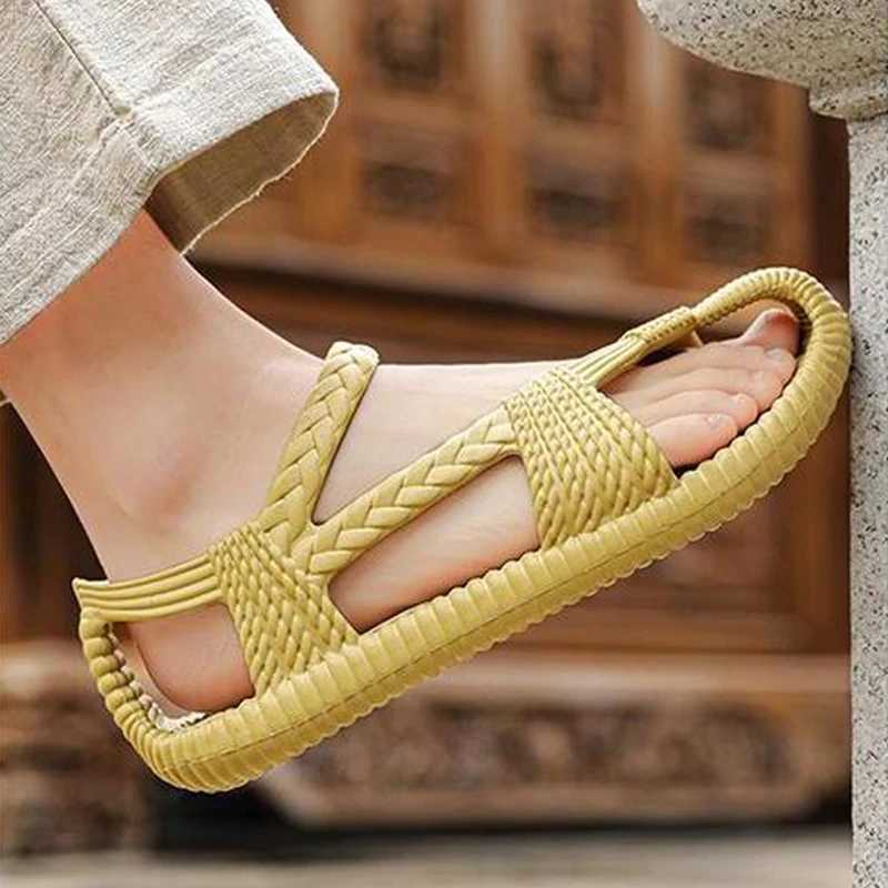 New Arrival Roman sandals mens sports sandals summer outdoor couple beach shoes Eva soft and comfortable open toe cloud slider T250220