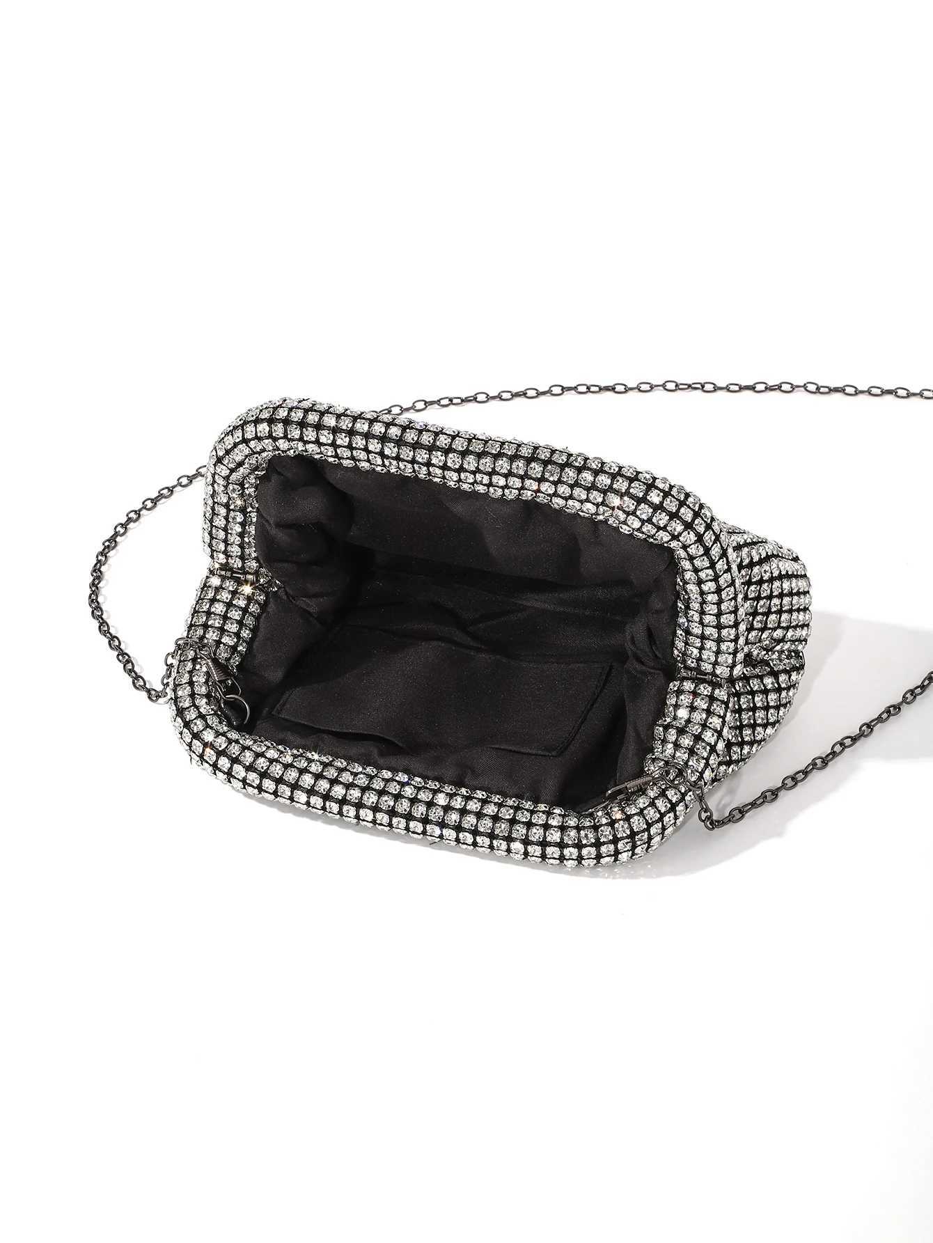 Shinyfashion rhinestone solid clutch woman handbags evening bag for party and wedding Z250220