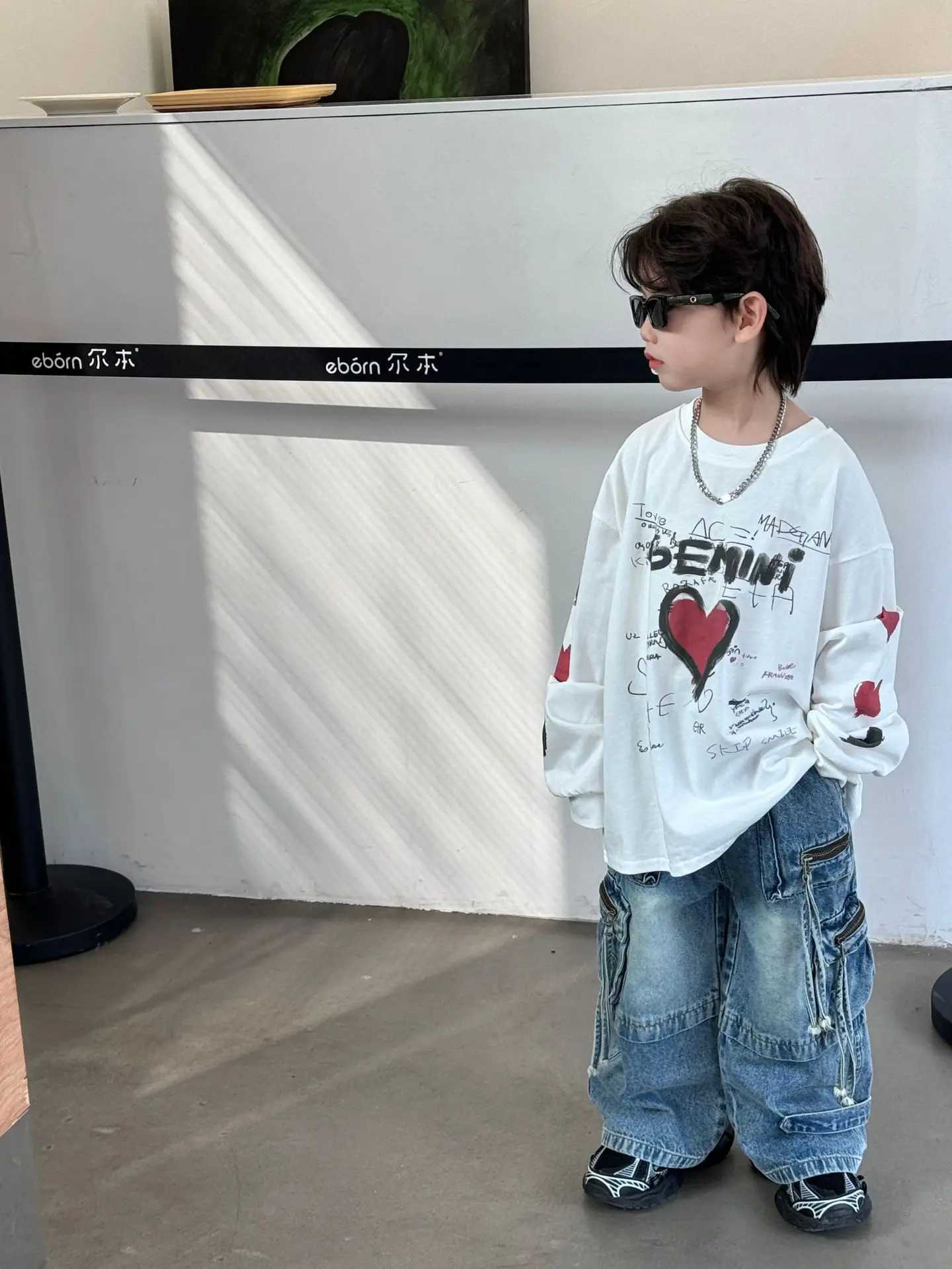 Baby Children Denim Pants Spring Autumn New Fashionable Cargo Jeans Boy Korean Sle Casual Handsome Full Length Pocket Pants Z250220