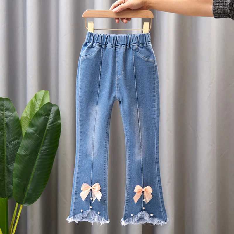 Spring and Autumn Childrens Baby Girls Jeans Baby Girls Jeans Casual Girls Jeans Childrens Clothing Childrens Bell Bottom Jeans Z250220