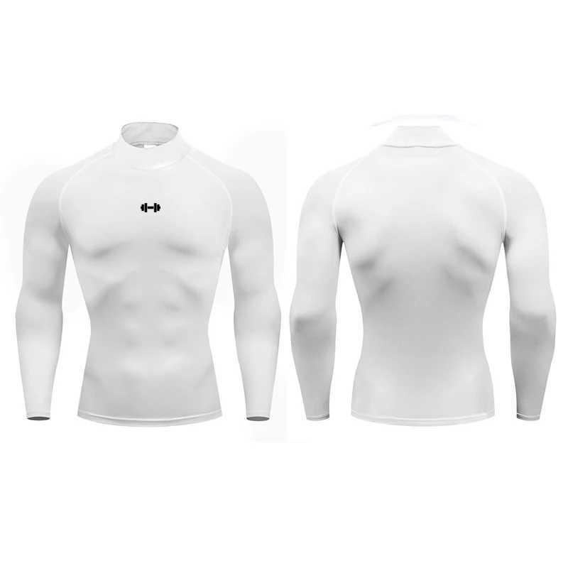Mens Running T-shirts Compression Long Sleeve Sport Shirts Dumbbell Fitness Training Jogging Gym Sportswear Quick Dry Rashgard W250220