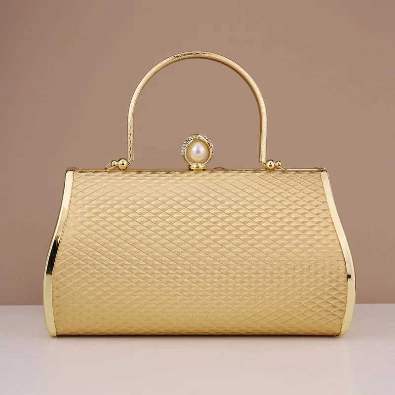 Evening Bags Diamonds Bucket Design Handle Handbags Luxury Party Purse Floral Golden Women Clutch PU Fashion Z250220