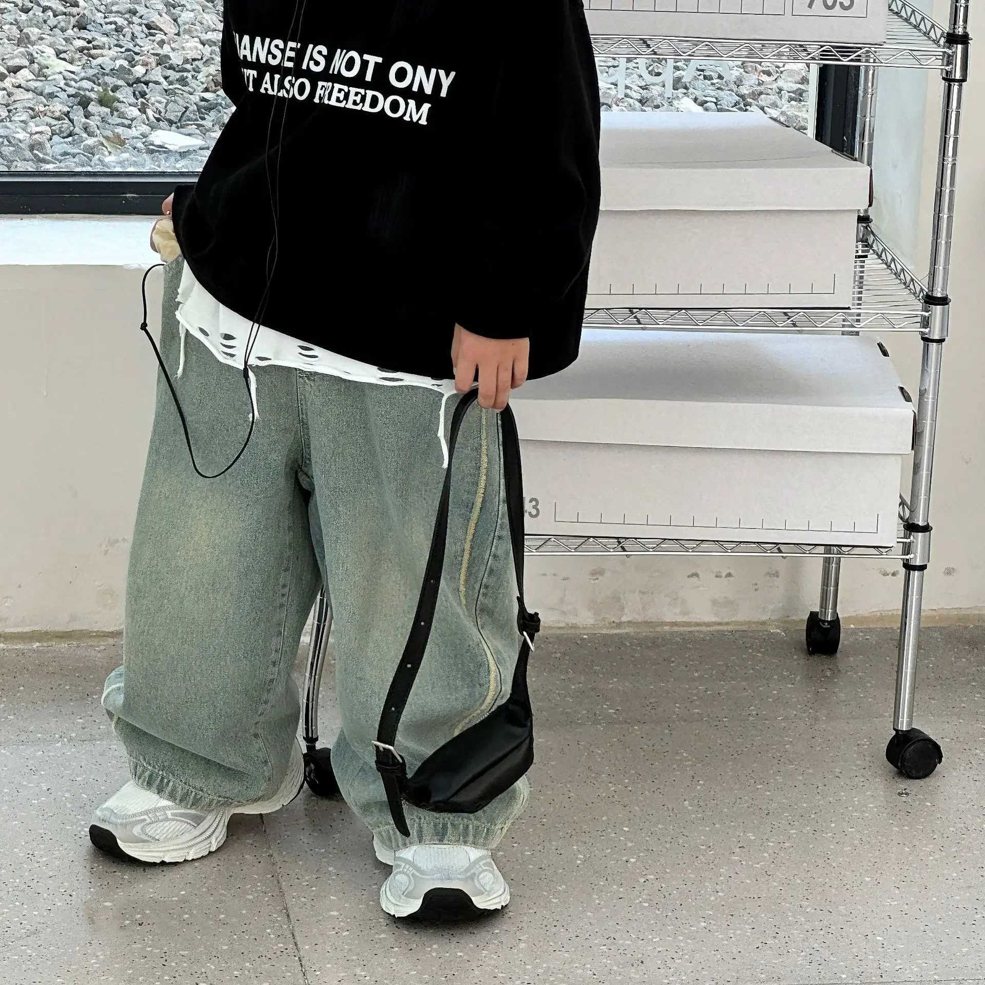 jeans pants 2024 Autumn New Korean Boys Fashion Retro Jeans Childrens Pants boys clothes Z250220
