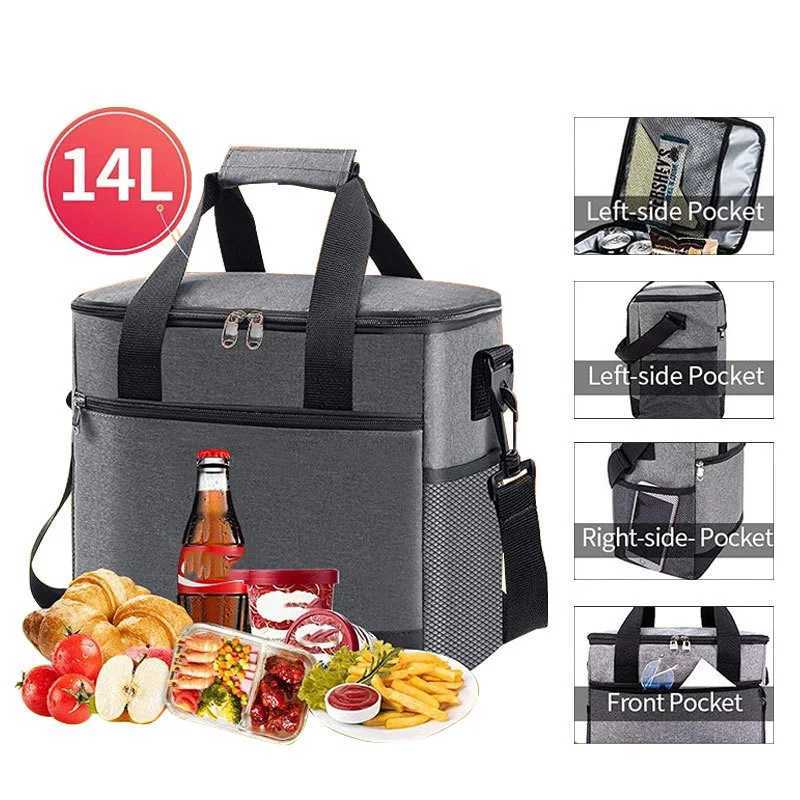 Dog Travel Bowls Bags Large Capacity Tote Bento Insulated Lunch Bag Picnic Food Lunch Box Storage Ice Cooler Thermal Bag Portable Fridge Thermal Bag H