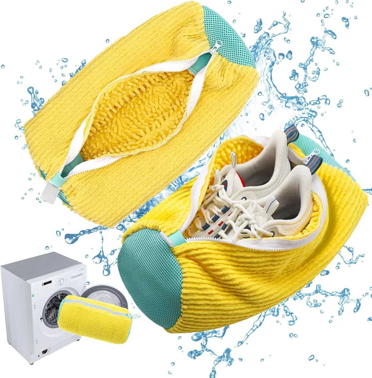 1/2Pcs shoe washing bag cotton laundry bag zipper closure shoe cleaning bag X250220
