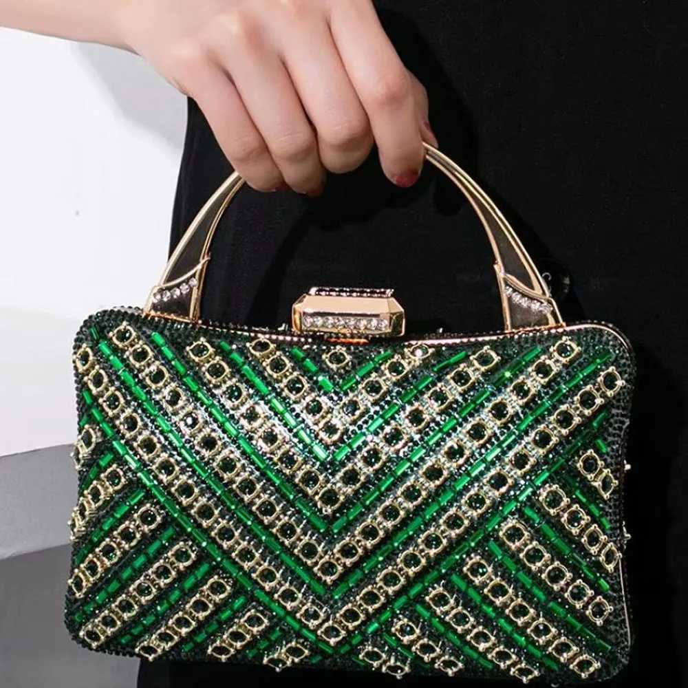 Fashion Womens Rhinestone Clutch Handbag with Top Handle Sparkly Diamond Evening Wedding Purse Shoulder Bags womens luxury bag Z250220