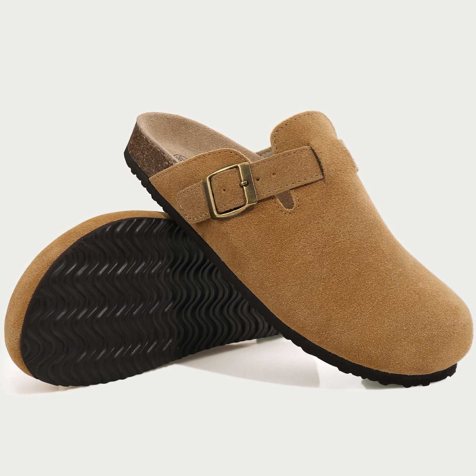 Shevalues Cork Suede Clogs for Women Cork Slippers Summer Cork Sandals Fashion Beach Slides Classic Mules Men Clogs Baotou Shoes z2507086BLC
