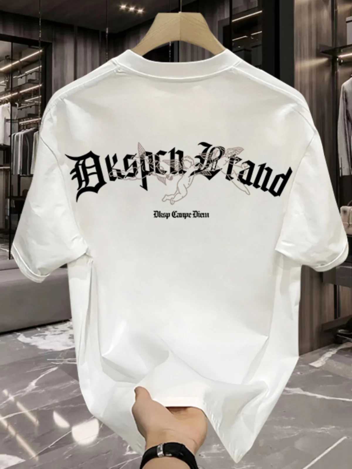 High Quality Mens Cotton Short Sleeve T Shirt With Loose Minimalist Printing Creative Design Map Fashion Brand Mens T-Shirt W250220