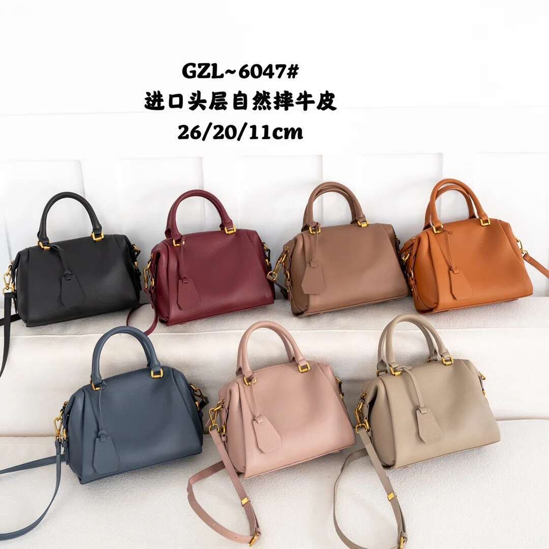 Autumn Winter New Taro Purple Roomy Pillow Boston Tote Soft 100% Cowskin Women Handbag Big Cowhide Leather Female Shoulder Bag