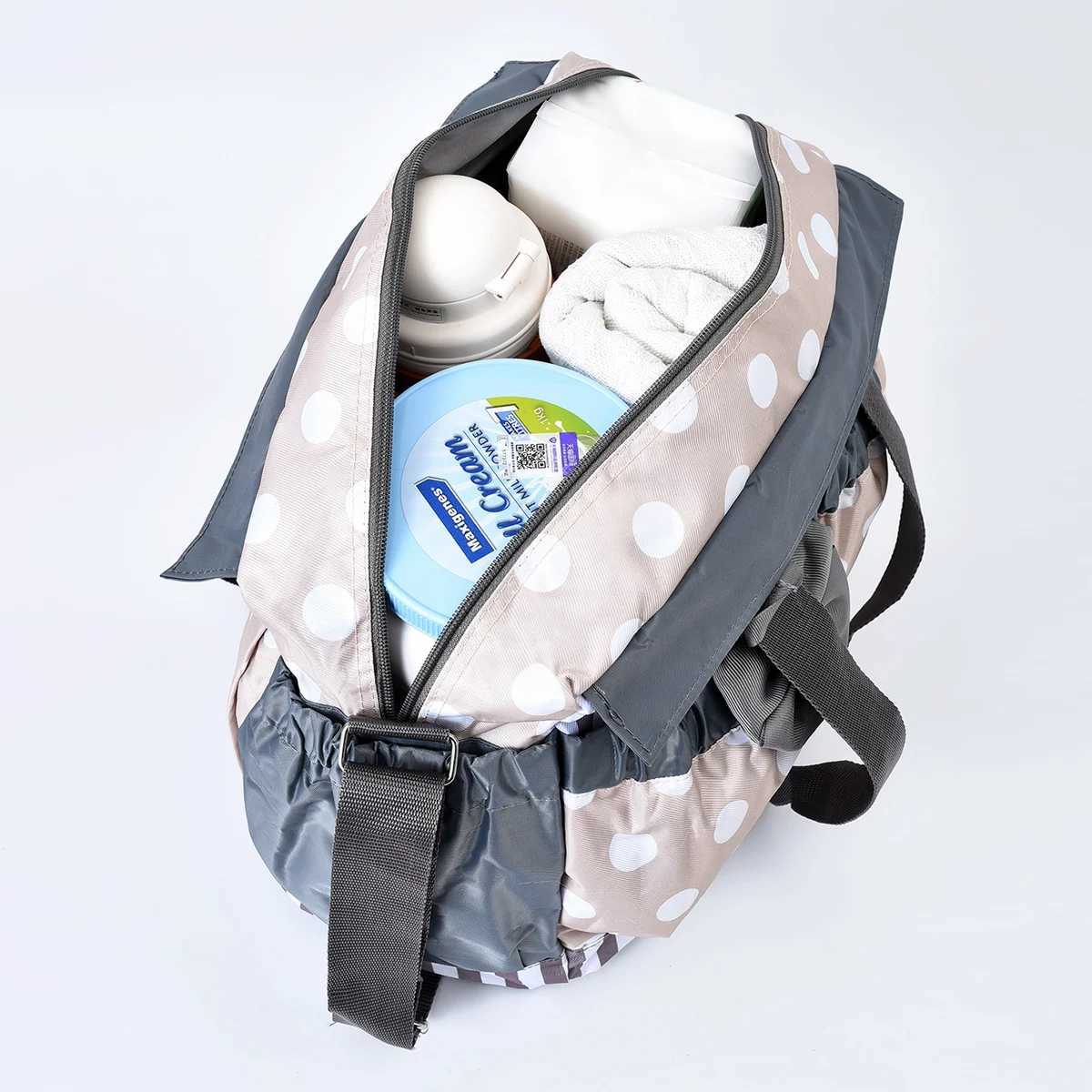 Fashion Mommy Bag Four Piece Duffel Bag Printed Dot Multifunctional Large Capacity Bow Tie One Shoulder Mommy Bag Oblique Stradd X250220