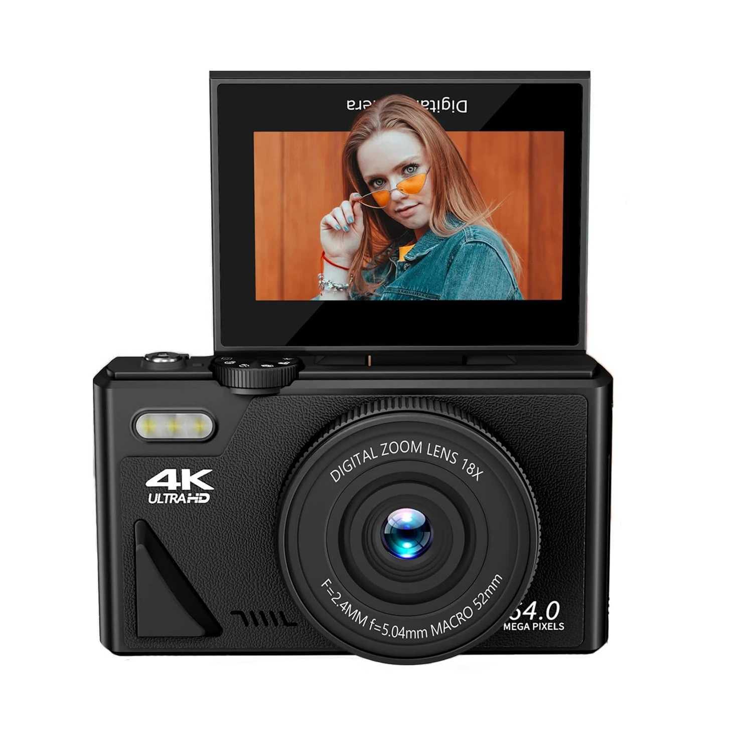 3 Flip Screen 64MP Digital Camera for Photography 4K Video Vlogging Camcorder YouTube Webcam Cameras 18X Digital Zoom Camera Z250220