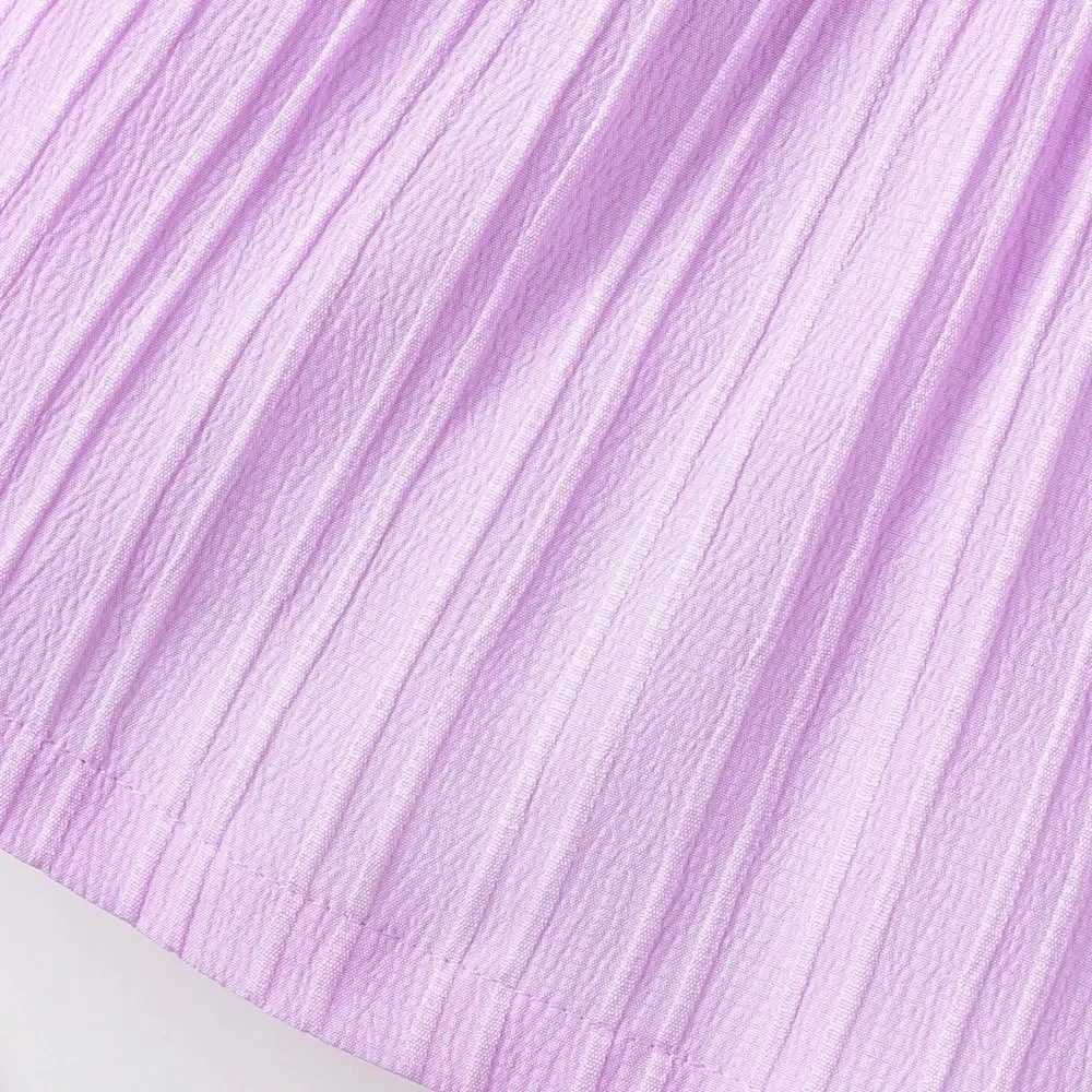 Dress for Toddler Baby Girl 3-24 Months Folding Fabric Flutter Sleeve Botton Design Dress Summer Clothes Infant Baby Clothing X250220