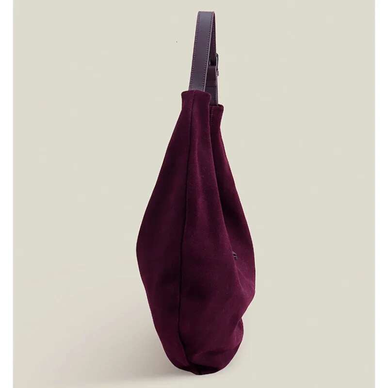 Elegant Large Capacity Casual Winter Travel Tote Matting Coffee Camel Color Nubuck Leather Women Hobo Handbag Commuter Pouch