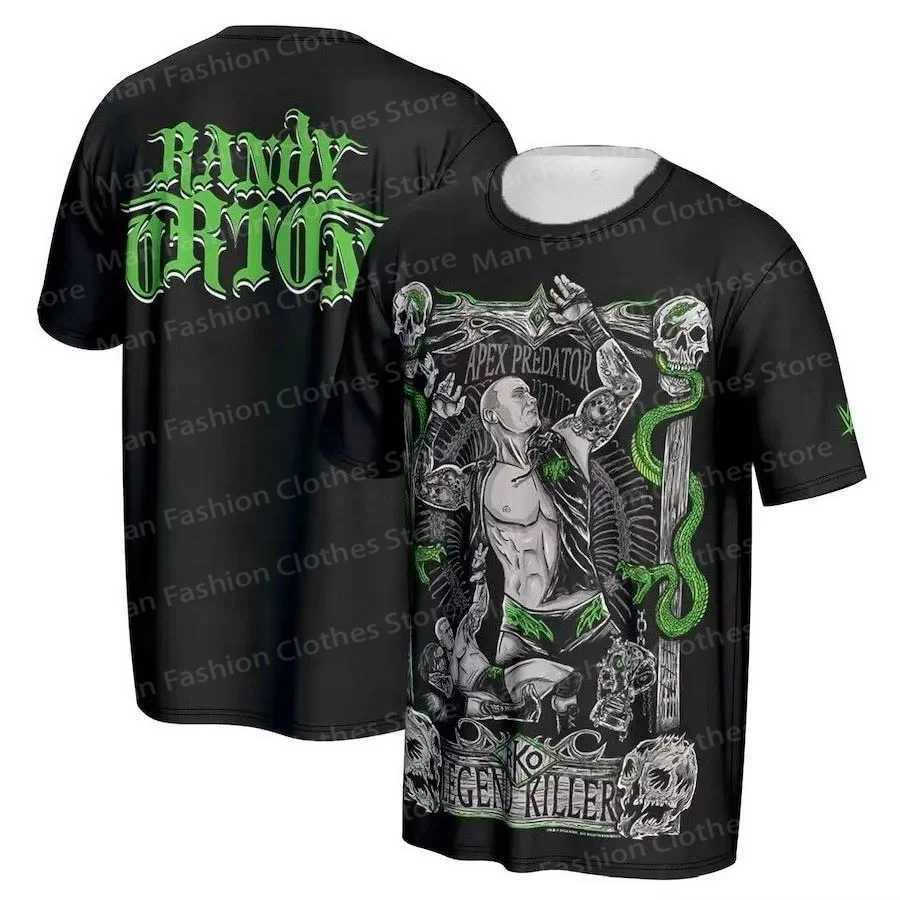 Randy Orton Snakeskin Daddys Back Mens Black T-shirt New Comfortable Classic Summer Short Sleeves for Men and Women T-shirts W250221