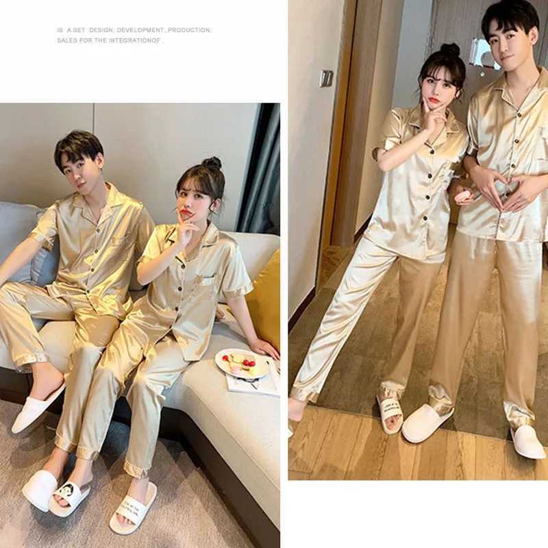Women Pyjamas Silation Silk Youth Autumn and Winter Plus Size Homewear Suit Black Cardigan Long-Sved Trousers SuitXJ250220