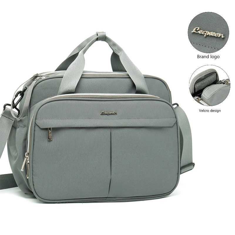 LEQUEEN Mom Bag Large Capacity Diaper Bag Grey Handbag for Mother Baby Nappy Bag Maternity Bag Baby Cart Bag X250220
