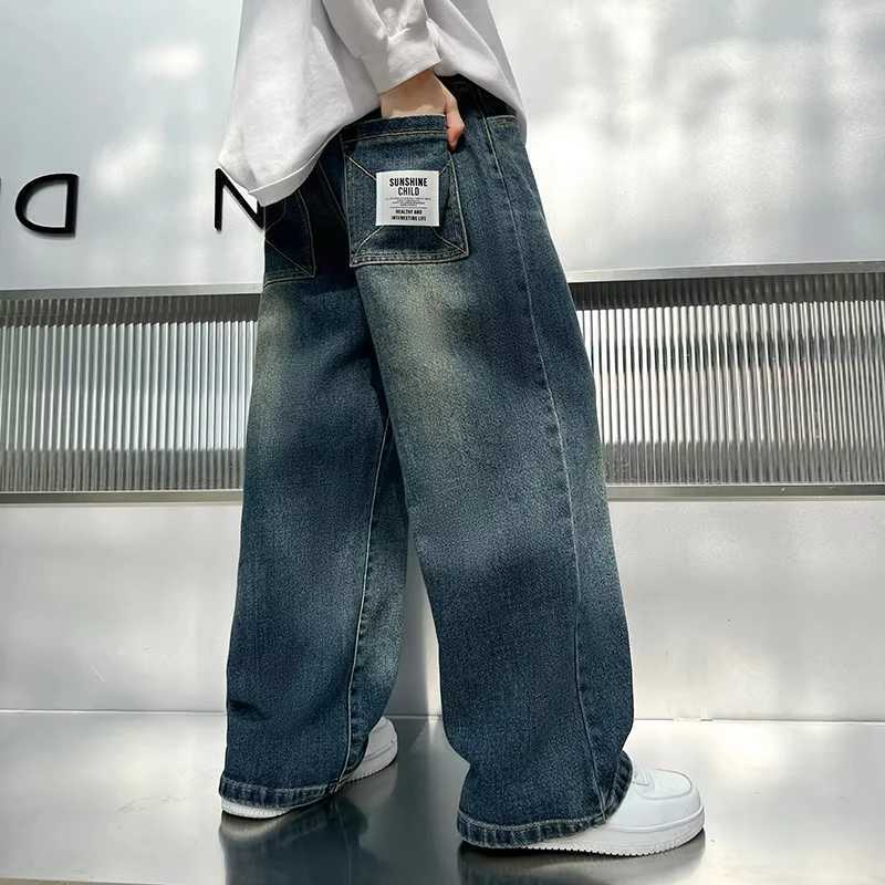 Teenage Baby Boys Clothes Jeans Spring Autumn Kids Casual Jeans for Big Boy Child Fashion Vintage Trousers Cotton Sweatpants Z250220