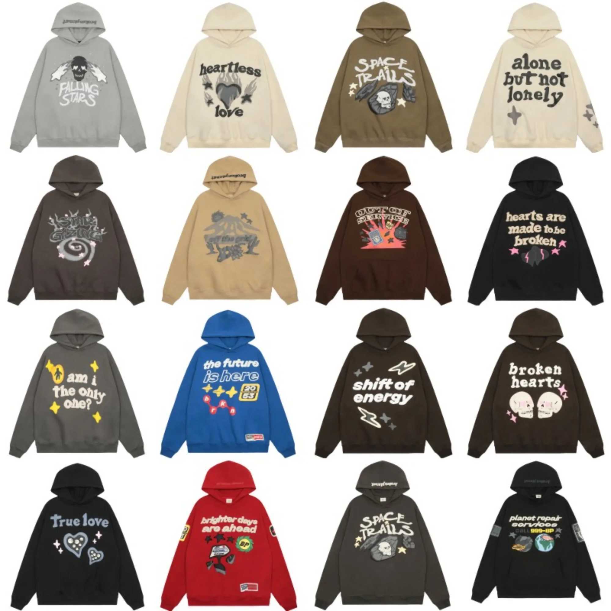 American Hip-hop Strt Wear Womens Casual Fashion Trendy Brand Printed Hoodie Autumn and Winter Flce Pure Cotton Pullover X250220