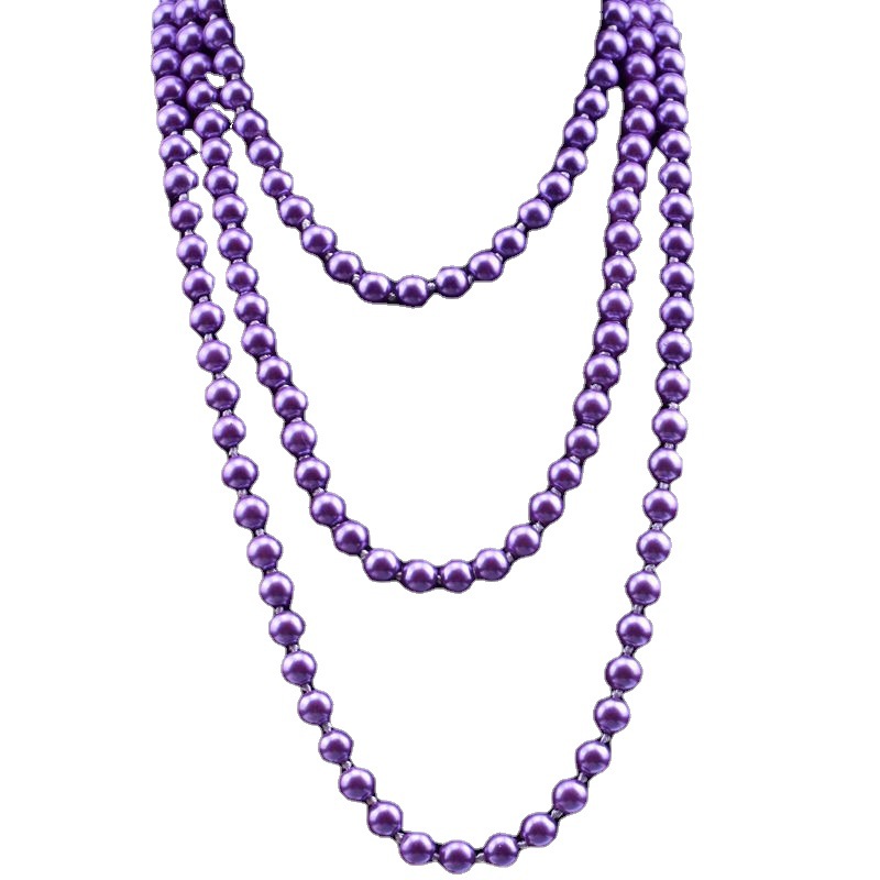 Faux pearl necklace women long multi-layer knotted sweater chain cheongsam hundred with chain
