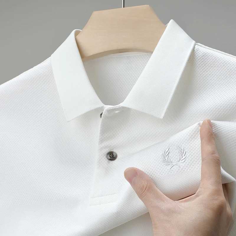 High end Luxury 00 Cotton Mens Polo Shirt 2024 Summer Lapel Wheat Ear Embroidered Short sleeved T-shirt Business Fashion Mens W250220