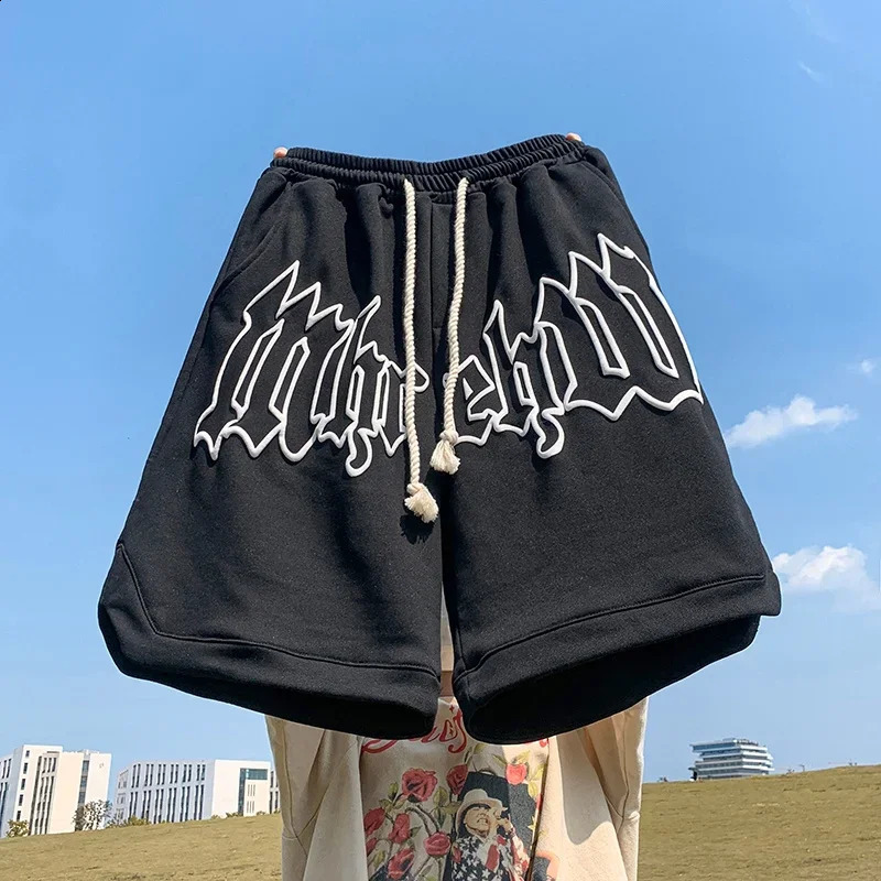 Summer Mens Letter Foam Print Shorts y2k Casual Fashion Loose Sweatpants Gym Short Pants Streetwear Bermuda shorts 250220