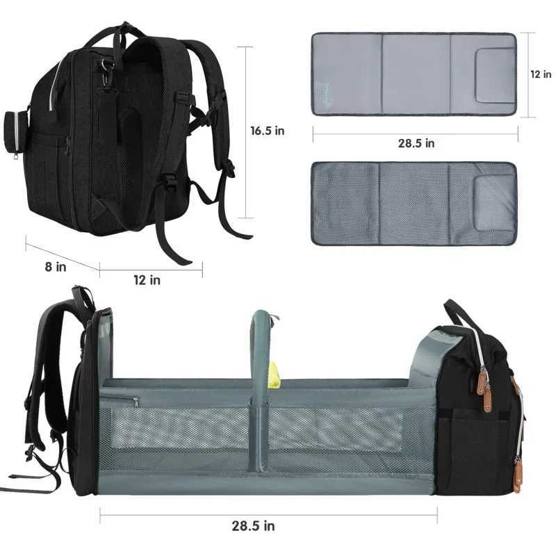 Large Capacity Diaper Bag for Moms Dads Multifunctional Baby Backpack with Changing Station Insulated Pockets X250220