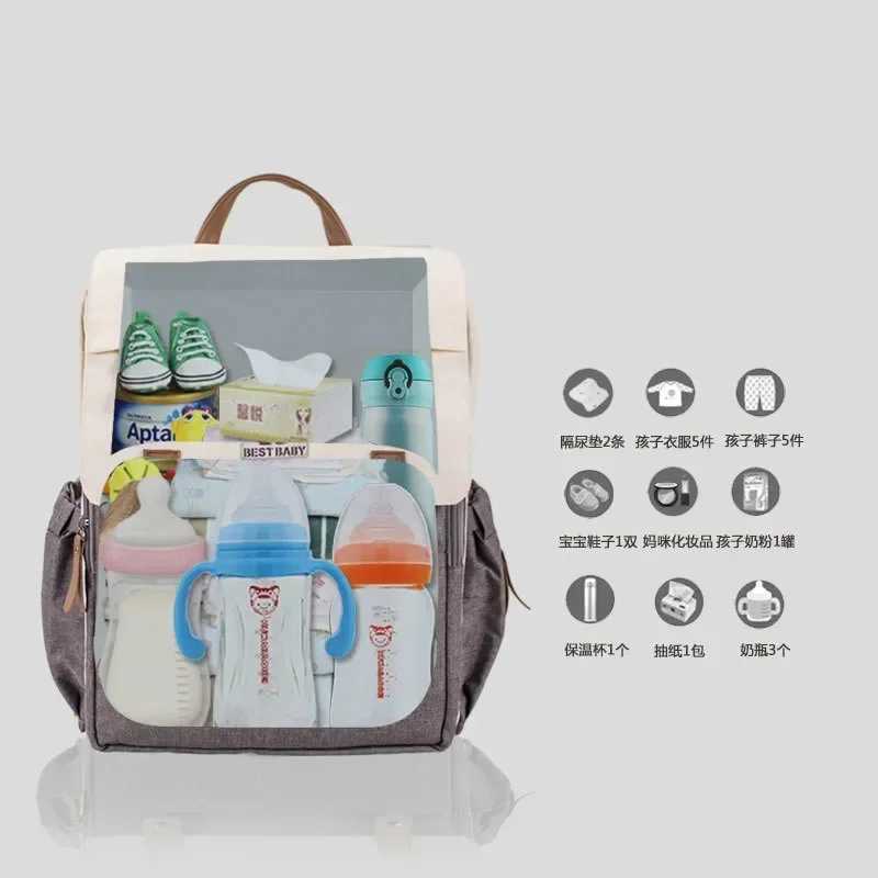 2019 New Fashion Baby Mum Bag Waterproof Large Capacity Travel Backpack Design Maternity Nappy Diaper Bag Baby Care Nursing Bag X250220