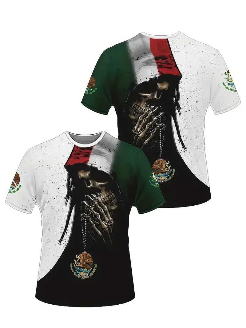 Mexico Vintage Ethnic Pattern Print Mens T Shirt Crew Neck Casual Comfy Tees Tshirts Outdoor Mens Design Oversized Clothing W250220