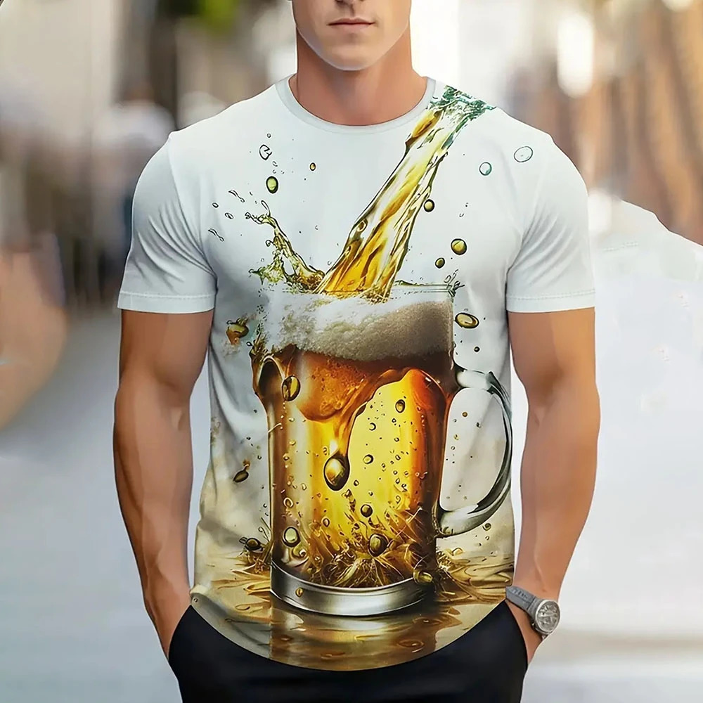 2023 Mens TShirt 3d Printed Beer T Shirt For Men Funny Casual Summer Streetwear Unisex Tshirt Top Clothing 250213