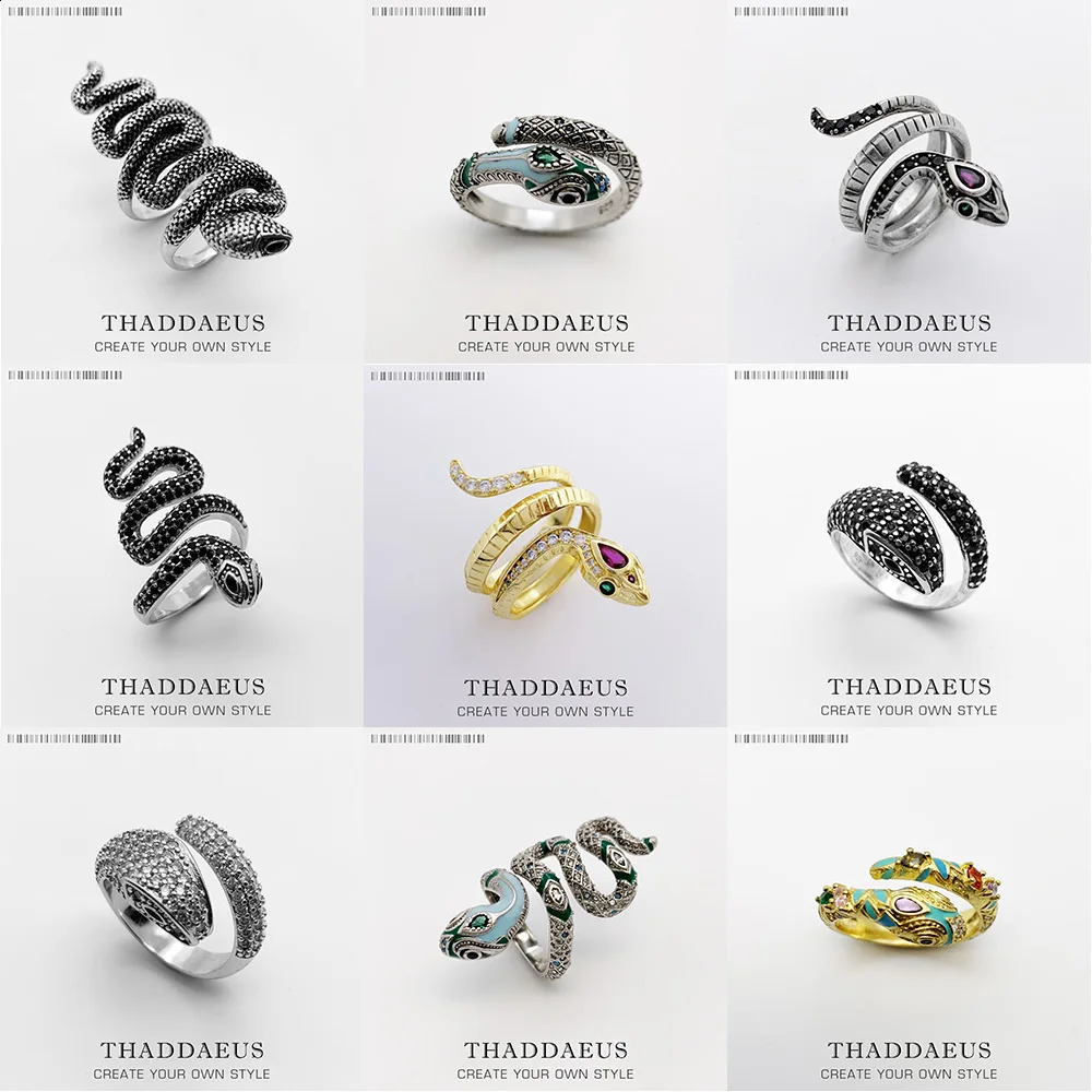Tropical Mystic Snake RingEurope Style Fashion Good Myth Jungle Jewerly For Women Bohemia Gift 250221