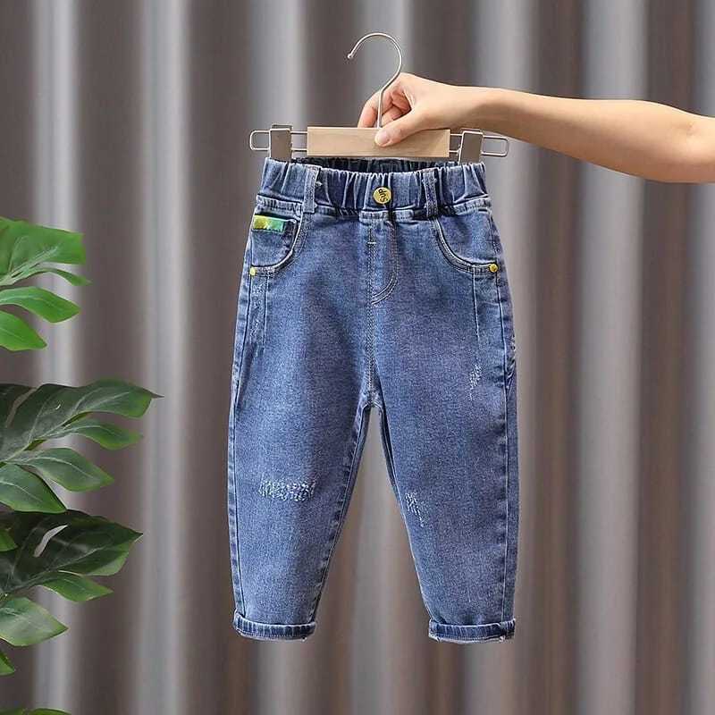 2025 Spring Autumn Baby Boys Pants Casual Fashionable Denim Stretch Toddler Boy Pants Elastic Waist Versatile Children Boy Jeans Z250220