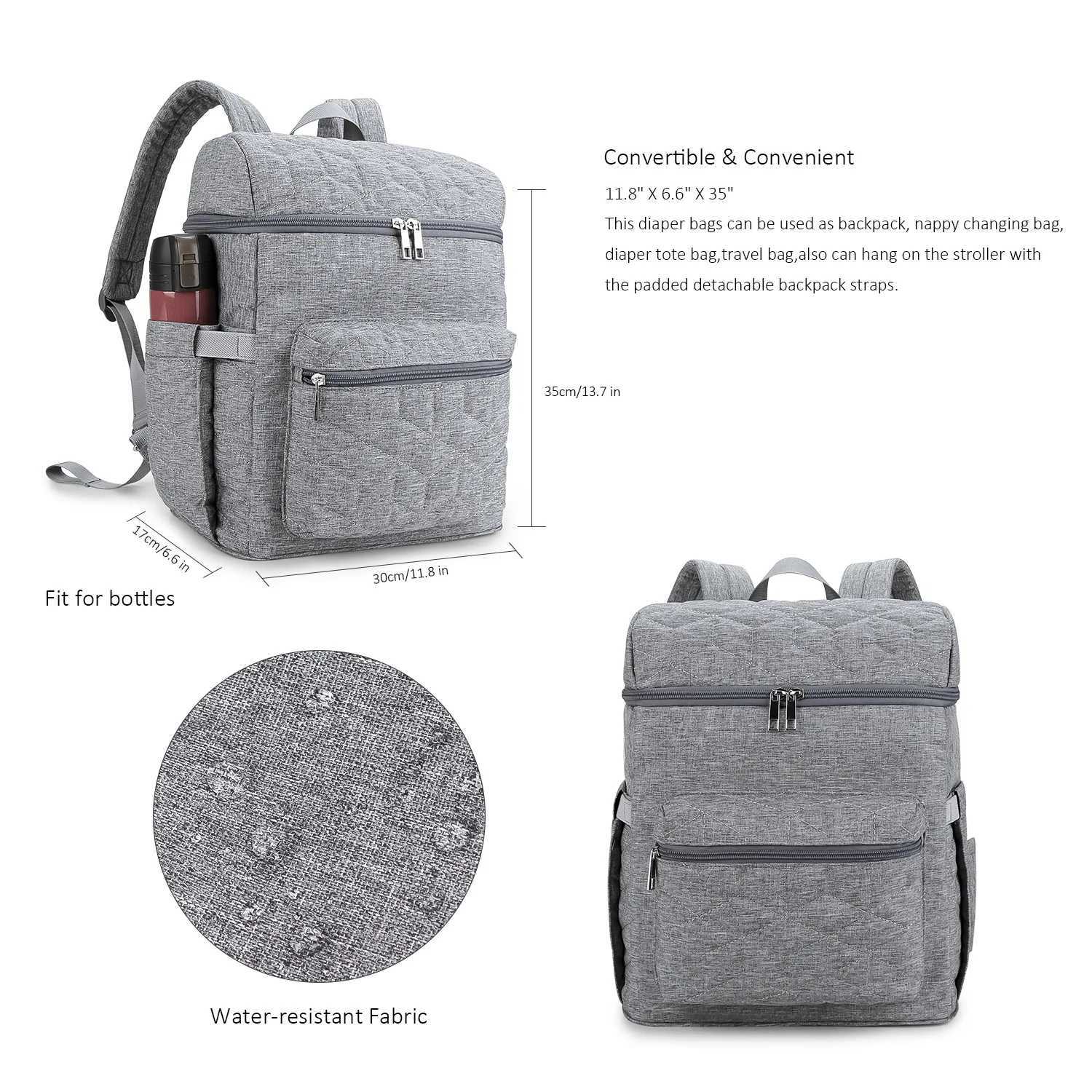 Large Capacity Multifunctional Changing BackpackStylish Waterproof Diaper Bag Backpack Mother Newborn Portable Travel Changing X250220