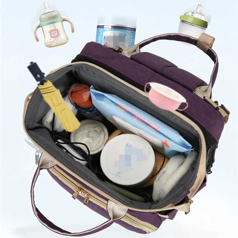 Portable Baby Folding Bed Mommy Bag Folding Mosquito Net Multifunctional Outgoing Portable Mother and Baby Backpack Large Capaci X250220