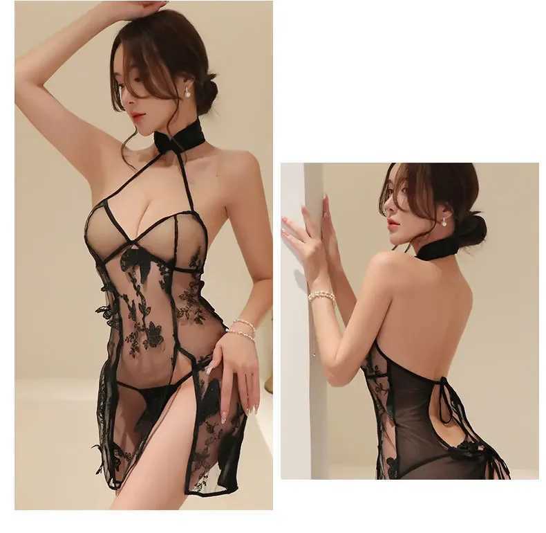 Hot Lace Lingerie Sexy Costume Sexy Erotic Lingerie For Women Open Bra Crotchless Sex Underwear Porno Babydoll DressXJ250220