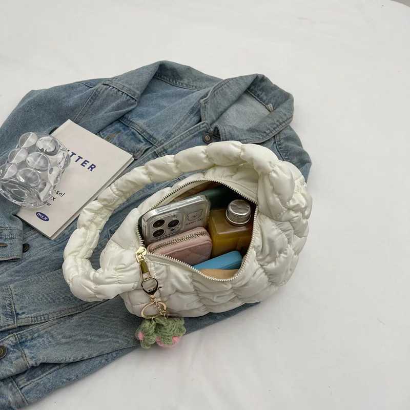 Womens Bag Korean Version Sweet Girly Style Shoulder Bag Fashion Casual Bubble Dumpling Bag Fold Cloud Bag Fashion Exquisite Y250319