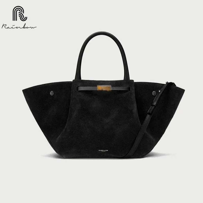 RAINBOW suede leather Large Capacity Brand Design Womens Shoulder Bag Luxury Solid High-end Shopping Fashion Ladies Handbag Z250220