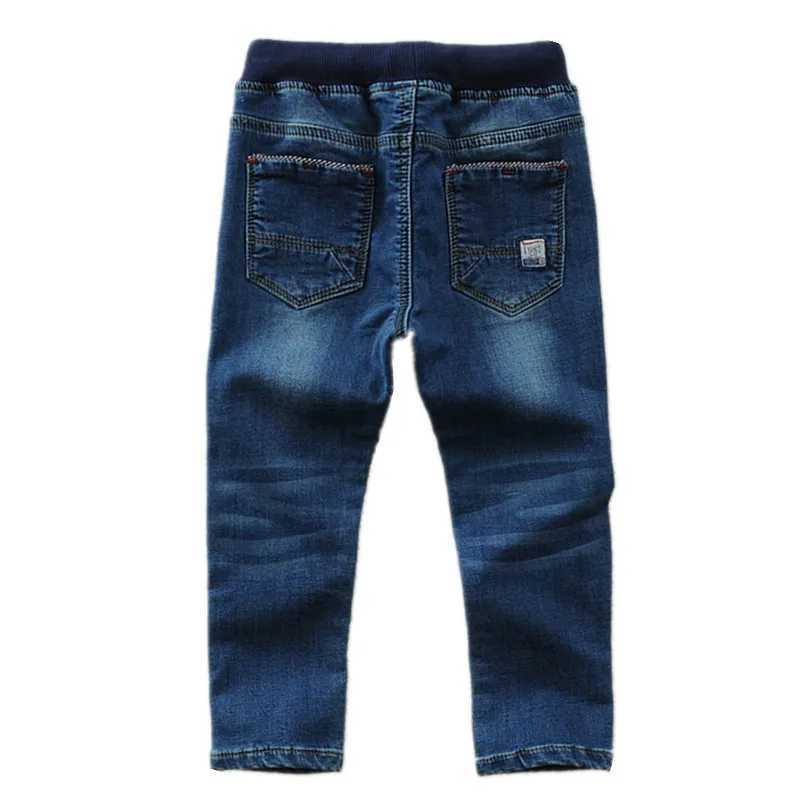 Kids Boys Jeans Classic Solid Design Children Denim Pants Spring Autumn Casual Elastic Waist Trousers 2 To 14 Years Clothes Z250220