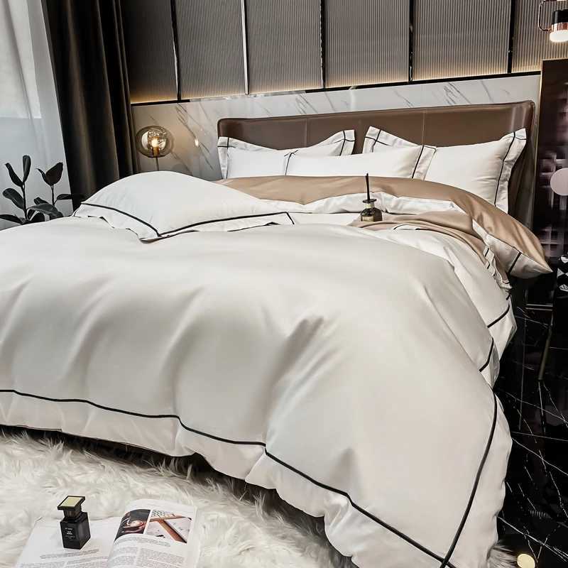 White Egyptian Cotton Bedding Sets Embroidery Duvet Cover Flat/Fitted Sheet Bed Linen Hotel Style Home Textiles Queen KingXJ250220