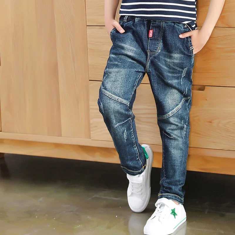 IENENS Jeans For Boys Clothes Kids Cowboy Sports Pants Children Denim Trousers Clothing Boy Bottoms Size 4 5 6 7 8 9 10 11 12 Z250220